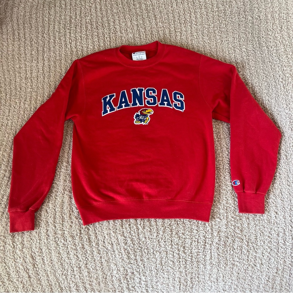 University Of Kansas Red Sweatshirt Crewneck Small